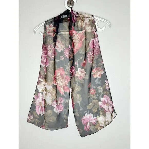 Vintage Designer Scarf Lot Silk Wool Floral Paisley Butterfly Rose Bundle - Picture 3 of 9